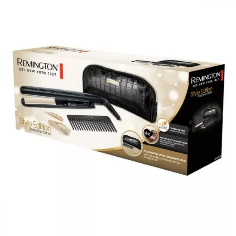 Remington GP Style S3505GP Plancha para el pelo – Placas de cerámica avanzada, 8 niveles de temperatura hasta 230°C, calentamiento en 15 s, apagado automático