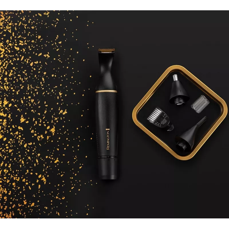 Remington NE7000 Recortador de nariz, orejas y detalles con cuchillas Comfort Tip, 100% resistente al agua, a pilas, negro/plata