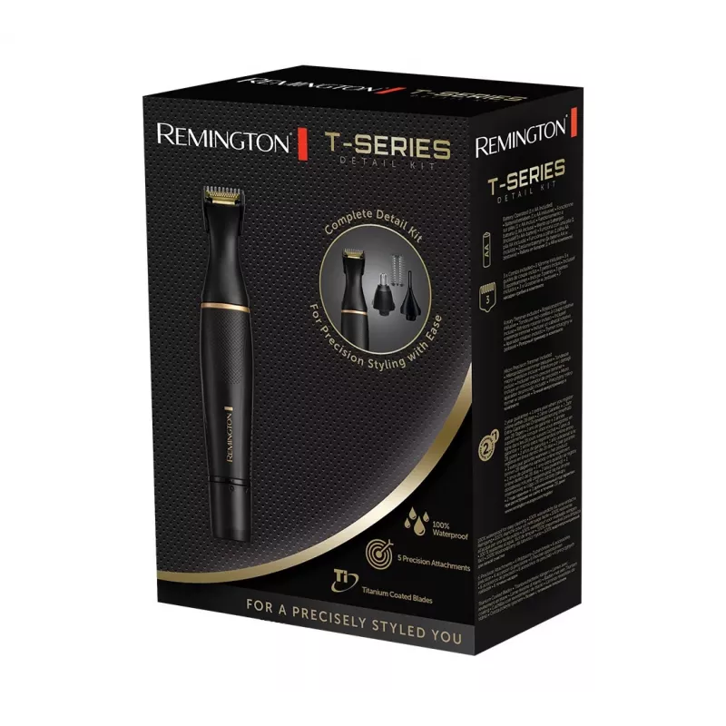 Remington NE7000 Recortador de nariz, orejas y detalles con cuchillas Comfort Tip, 100% resistente al agua, a pilas, negro/plata