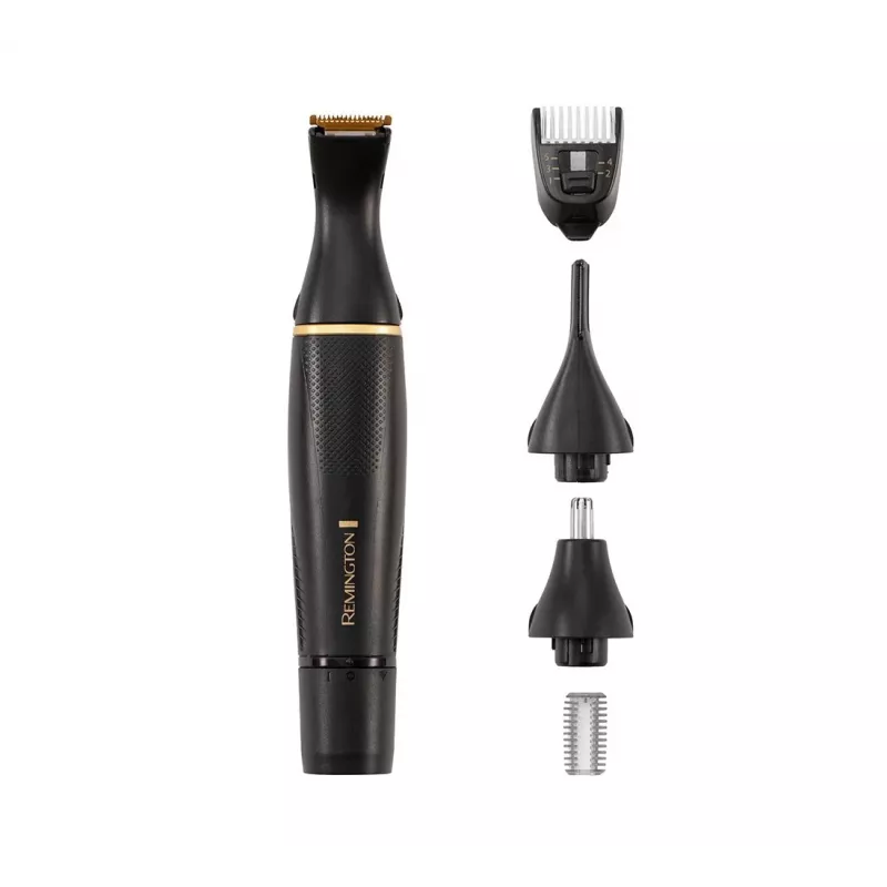Remington NE7000 Recortador de nariz, orejas y detalles con cuchillas Comfort Tip, 100% resistente al agua, a pilas, negro/plata