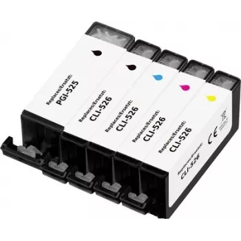 Renkforce Pack combinado de cartuchos de tinta compatibles para Canon PGI-525PGBK, CLI-526BK, CLI-526C, CLI-526M, CLI-526Y (negro pigmentado, negro tinte, cian, magenta, amarillo, pack de 5) RF-7064560