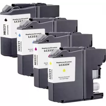 Renkforce set de cartuchos de tinta compatibles para Brother LC-223BK/C/M/Y – negro, cian, magenta, amarillo (pack de 4, 550 páginas cada uno) RF-6954006