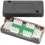 renkforce Caja de conexión para cable de red CAT 6A, caja de derivación apantallada, bornes LSA+, 10 Gbit/s, gris claro