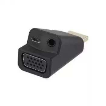 Renkforce Adaptador HDMI a VGA con audio de 3,5 mm, Full HD 1080p, negro 041C142
