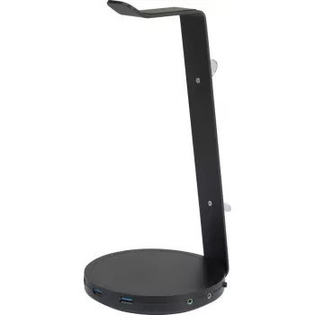 Renkforce Soporte para auriculares con hub USB 3.0 de 3 puertos y conexión de audio de 3,5 mm RF-4284834