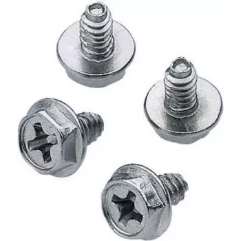 Renkforce RF-4618686 Tornillos para fuente de alimentación M3.5 x 6 mm, Phillips cabeza plana, negro, pack de 5
