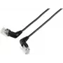 Renkforce RF-6071540 cable de red CAT 6 U/UTP, RJ45, 0,5 m, negro, conectores en ángulo giratorios 360°