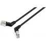 Renkforce RF-6071546 Cable de red CAT 6a F/UTP RJ45, 0,5 m, negro, conectores giratorios 360°, salida en ángulo