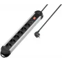 Renkforce RF-6417718 regleta de 6 tomas con protección contra sobretensiones y carcasa de aluminio, cable de 1,5 m, negra