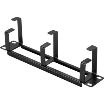 Renkforce RF-7116956 panel de gestión de cables para rack de red de 10 inch 1U negro