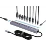 Renkforce RF-7465830 Hub USB 3.0 interno USB-C de 10 puertos, 5 Gbit/s, alimentado por SATA, Gris