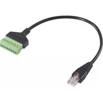 Renkforce cable adaptador de red RJ45, conector macho RJ45 a bloque de bornes de tornillo, 8P8C, 30 cm, negro RF-6443978