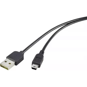 Renkforce cable USB 2.0 A a Mini-B reversible 1,8 m negro