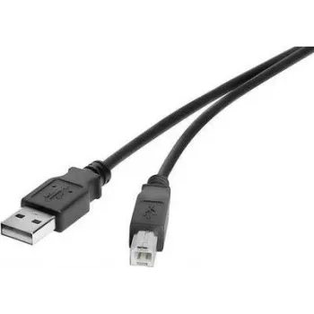Renkforce cable USB 2.0 A a B 1 m negro dorado RF-4463070