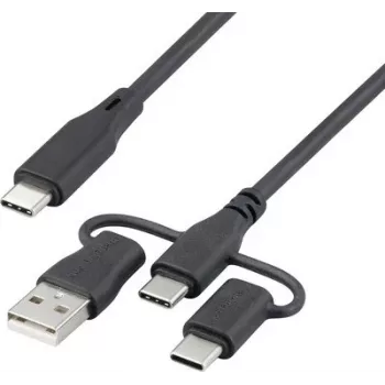 Renkforce cable de carga USB 2.0 USB-C 3 m negro RF-6615910