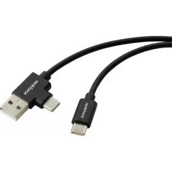 Renkforce cable USB 2.0 USB-C a USB-A 1m negro RF-7116120