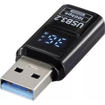 Renkforce Adaptador USB 3.2 Gen 2, conector macho USB-A a conector hembra USB-A, 10 Gbps, negro RF-6826676