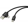 Renkforce cable USB-C a USB-A, USB 2.0, 2 m, negro, 480 Mbps, doble apantallado, funda de PVC, conector recto RF-7116122