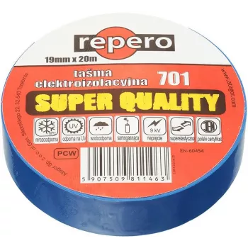 REPERO 701 cinta aislante de PVC azul 19mm x 20m