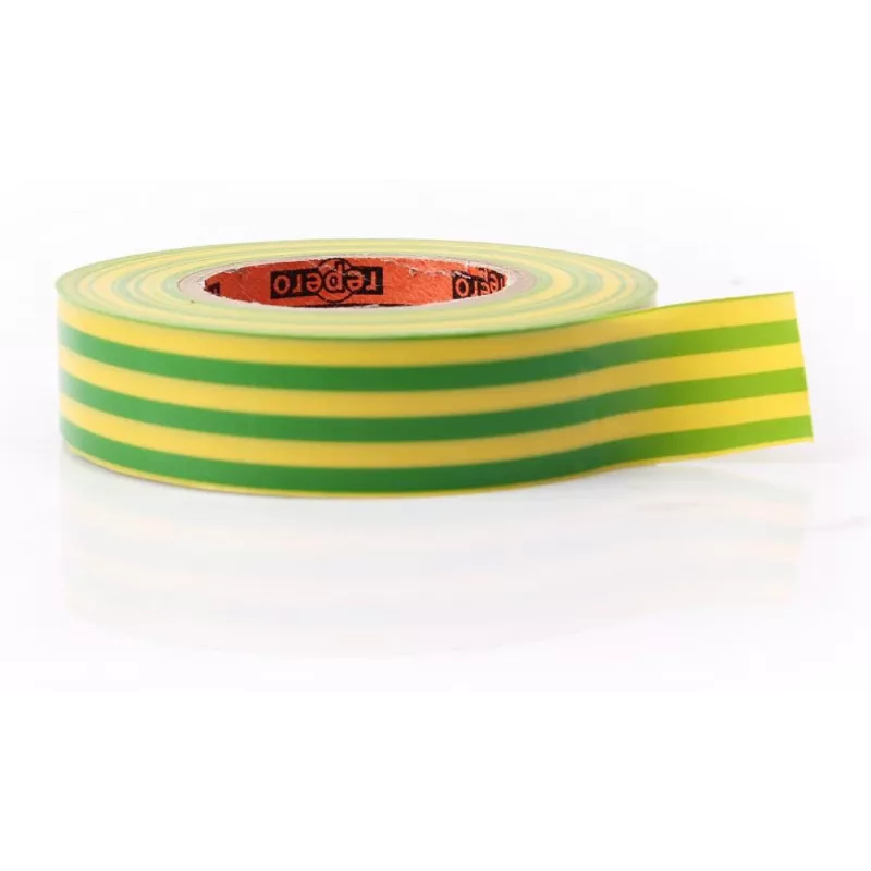 REPERO 701 Cinta aislante de PVC amarilla-verde 19mm x 20m
