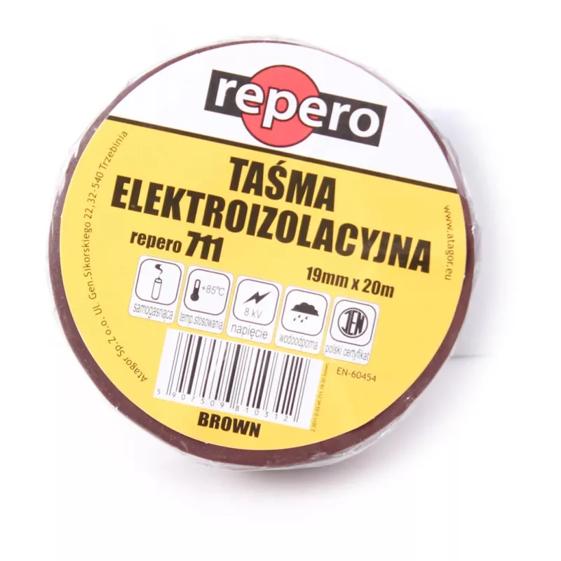 REPERO 711E cinta aislante de PVC marrón 19 mm x 20 m