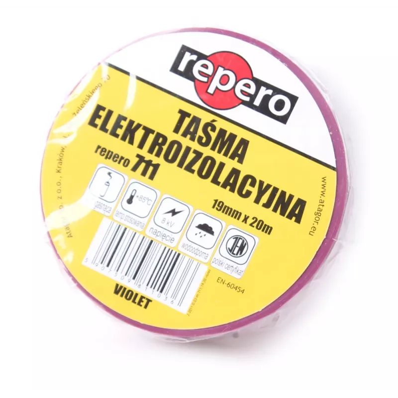 REPERO 711E cinta aislante de PVC violeta 19 mm x 20 m