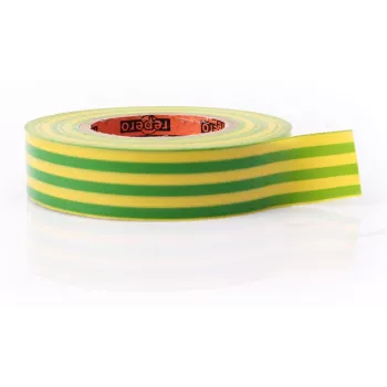 REPERO 711E Cinta aislante eléctrica de PVC amarillo-verde 19 mm x 20 m
