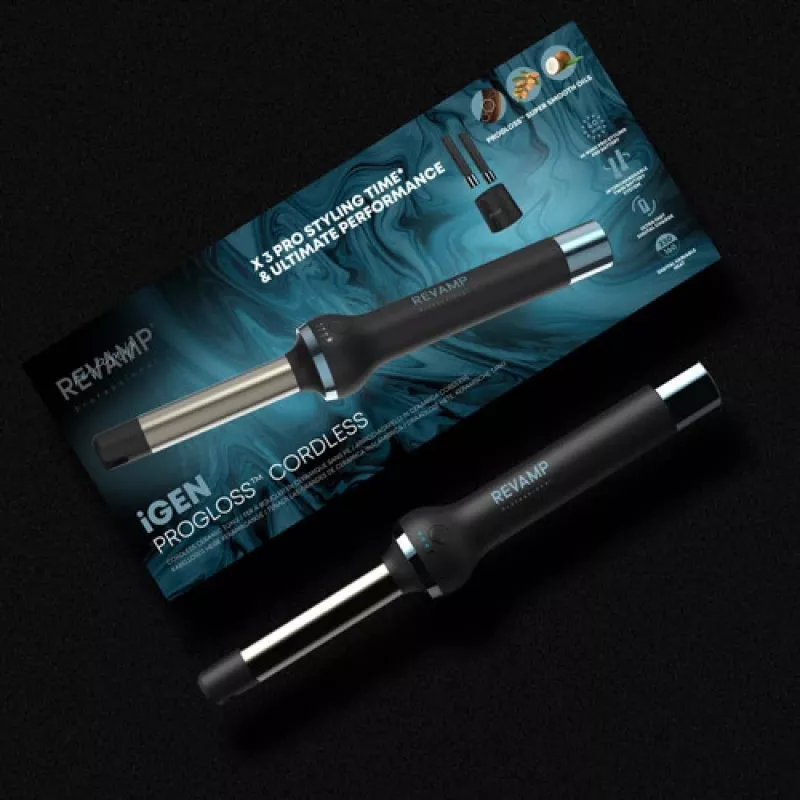Revamp TO-2750-EU2 Progloss iGEN Rizador de cerámica inalámbrico 25mm Negro/Oro rosa