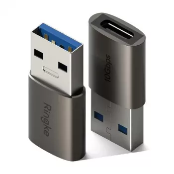 Ringke Adaptador conector macho USB a conector hembra USB-C (2 uds.) Gunmetal
