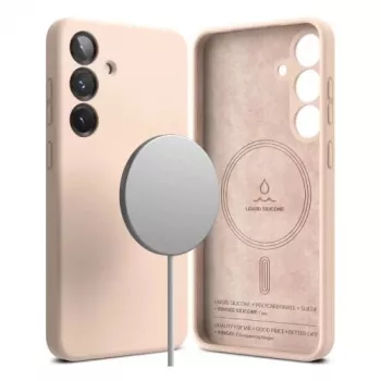 Ringke Funda Galaxy S25 Silicona Magnética Pink Sand