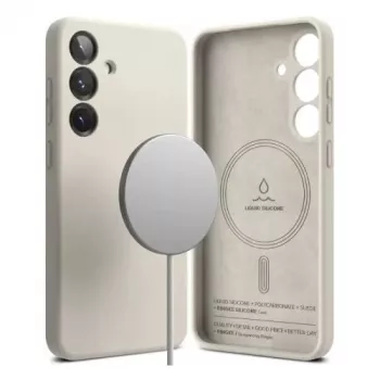 Ringke Funda de silicona magnética para Galaxy S25 Stone