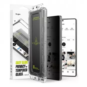 Ringke Galaxy S25 Ultra protector de pantalla Premium Easy Slide Privacy cristal templado 9H con ayuda de instalación (2 uds.) transparente