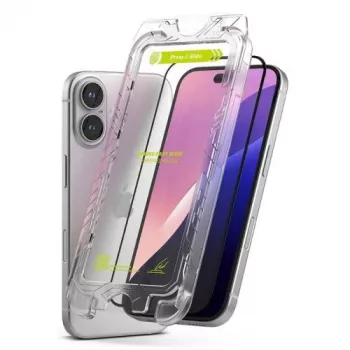 Protector de pantalla Ringke iPhone 15/16 Premium Easy Slide Cristal Templado 9H con ayuda de instalación (pack de 2) Transparente