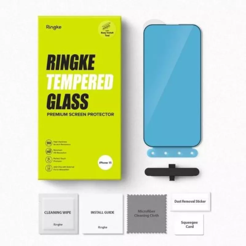 Ringke Protector de pantalla iPhone 15/16 Privacy cristal templado 9H con plantilla de instalación transparente