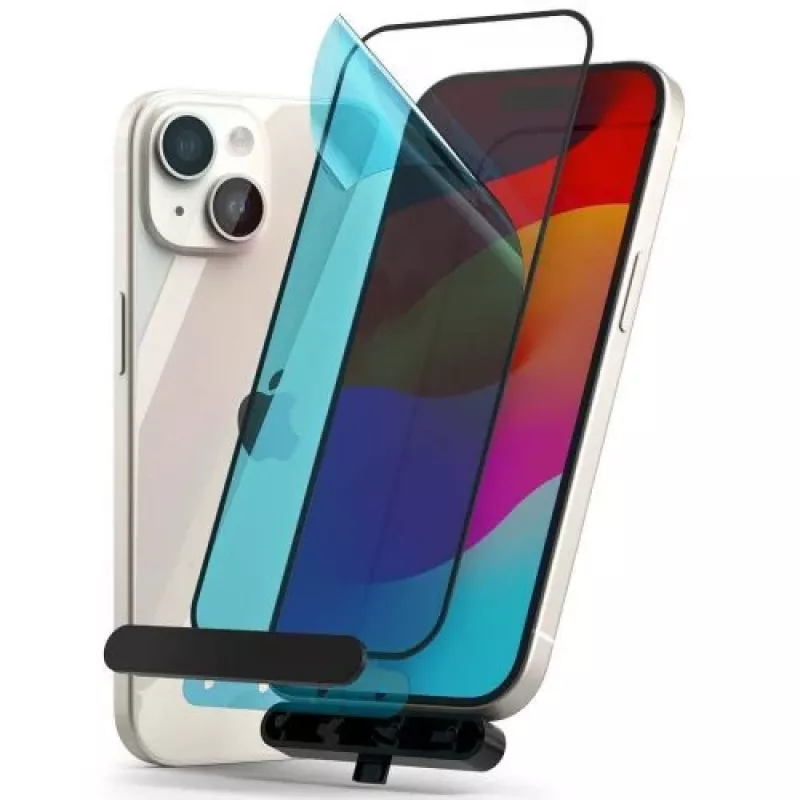 Ringke Protector de pantalla iPhone 15/16 Privacy cristal templado 9H con plantilla de instalación transparente