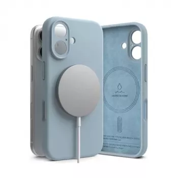 Ringke Funda iPhone 16 Silicona Magnética Azul
