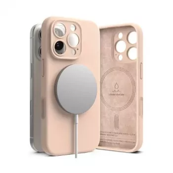 Funda Ringke iPhone 16 Pro Silicone Magnetic rosa arena