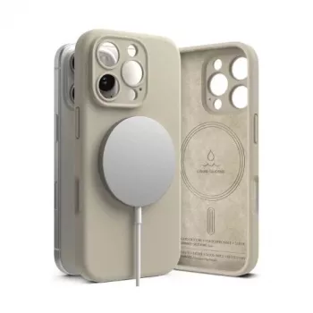Funda de silicona magnética Ringke para iPhone 16 Pro Stone