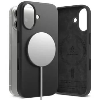 Funda de silicona magnética Ringke para iPhone 17 negra