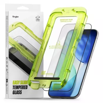 Ringke iPhone Air Protector de pantalla Premium Easy Slide Tempered Glass 9H con ayuda de montaje (pack de 2) Transparente