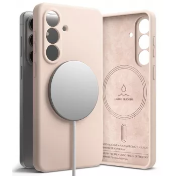 Ringke Funda Silicone Magnetic MagSafe para Samsung Galaxy S26 - Pink Sand