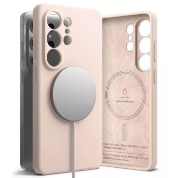 RINGKE Funda Silicone Magnetic MagSafe para Samsung Galaxy S26 Ultra - Pink Sand