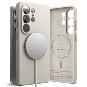 Funda magnética de silicona MagSafe Ringke para Samsung Galaxy S26 Ultra - Stone