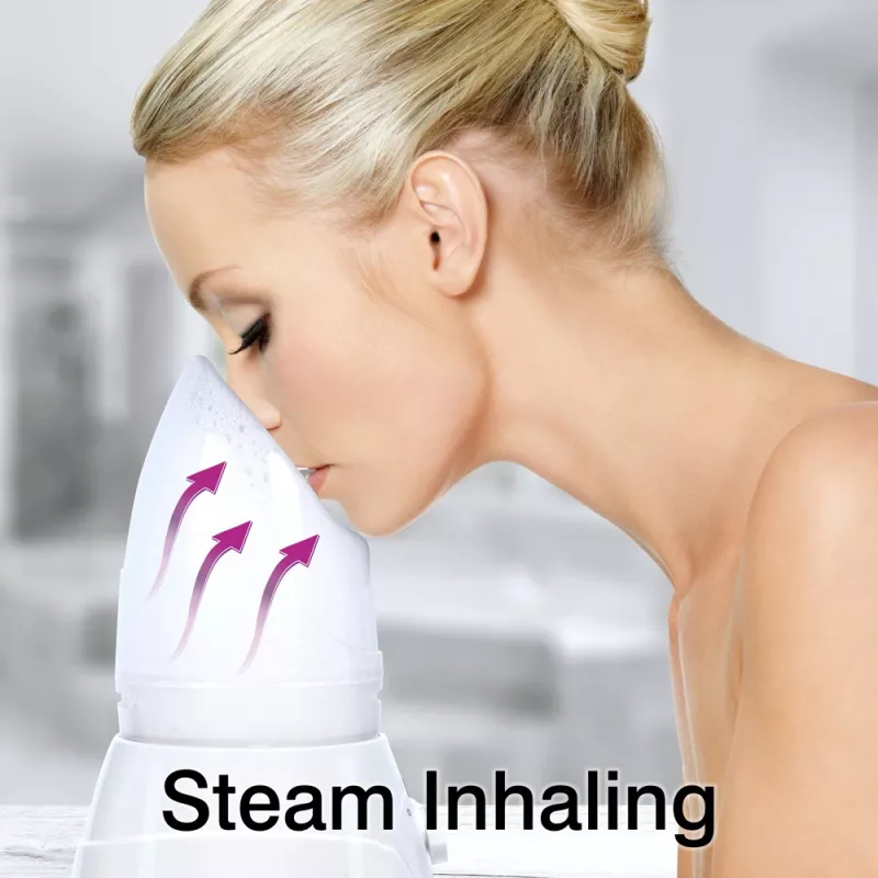 RIO FSTE-EU/1,8 Sauna facial con inhalador de vapor, 70 W, vapor ajustable, blanco
