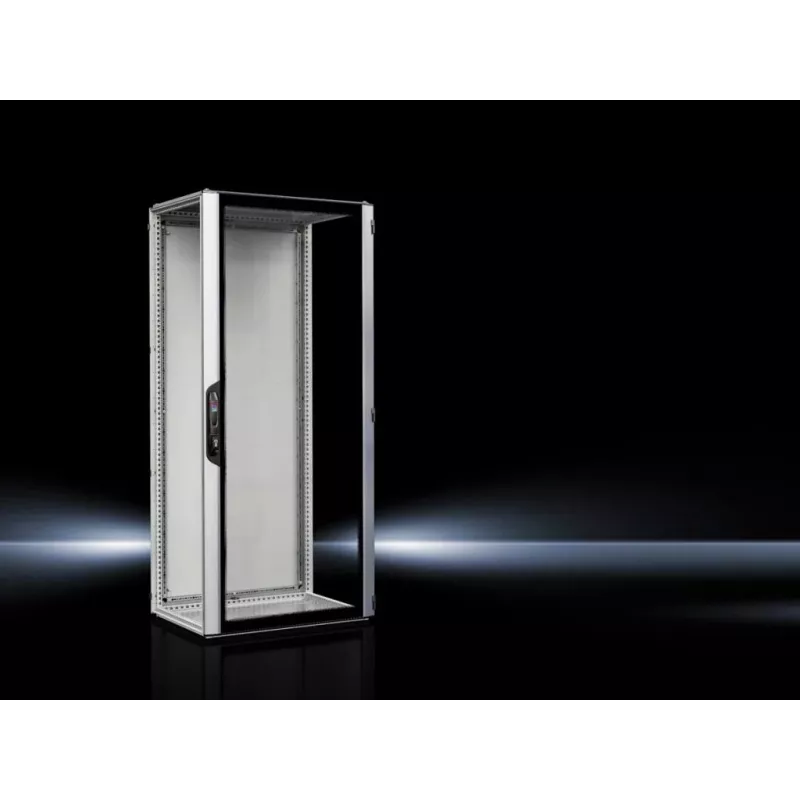 Rittal 5327.190 Rack de servidor 42U independiente IP55, 800x1000x2000 mm, negro/gris, puerta de vidrio de seguridad