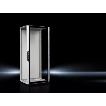 Rittal 5327.190 Rack de servidor 42U independiente IP55, 800x1000x2000 mm, negro/gris, puerta de vidrio de seguridad