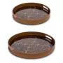 Rituali Domestici Galateo Set de 2 bandejas redondas de servir, melamina blanca, 38 cm y 30 cm
