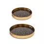 Rituali Domestici Galateo Set de 2 bandejas redondas de metal negro