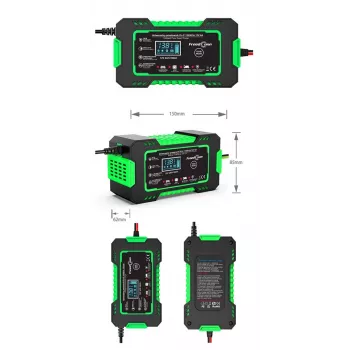 RJ TIANYE FreedConn RJ-C 120501A Cargador de batería automático inteligente 12V 6A para plomo-ácido AGM GEL EFB con pantalla LCD