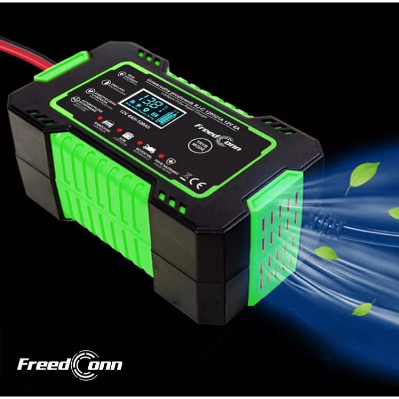 RJ TIANYE FreedConn RJ-C 120501A Cargador de batería automático inteligente 12V 6A para plomo-ácido AGM GEL EFB con pantalla LCD
